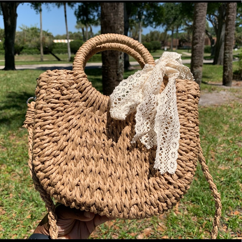 Mini Straw Bag with strap